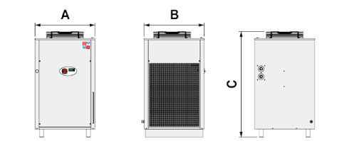 Rozměry chladičů CHWT 97 – CHWT 149